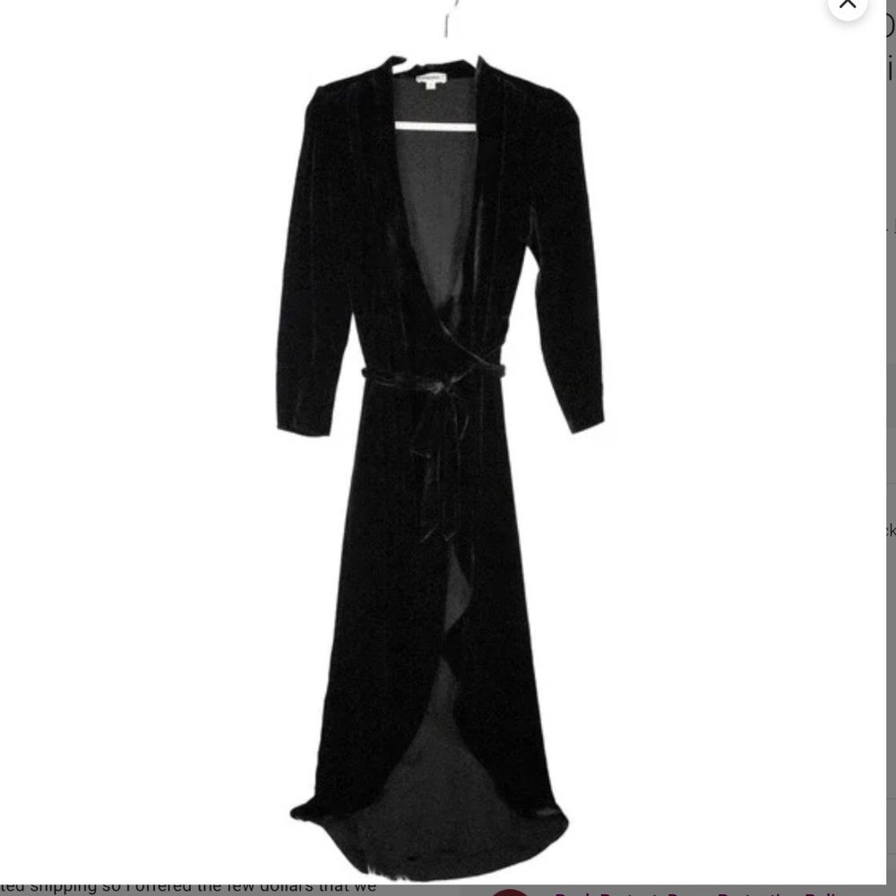 ❌❌❌ SOLD ❌❌❌ L'AGENCE $750.00 BNWT BLACK Velvet Rosalind Wrap Dress XS - Picture 8 of 9